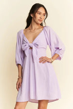 Davi & Dani Self-Tie Puff Sleeve Smocking Open Back Mini Dress Casual Dresses