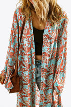 Printed Open Front Duster Cardigan Woman Outerwear