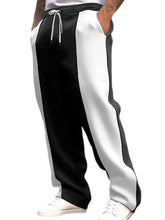 Men's Full Size Drawstring Contrast Pants Plus Size Black