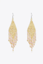 Beaded Dangle Earrings Light Yellow One Size Earrings