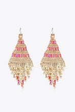 Beaded Dangle Earrings Red One Size Earrings