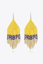 Beaded Dangle Earrings Yellow One Size Earrings