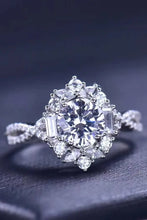 Floral 2 Carat Moissanite Crisscross Ring Silver Rings
