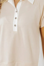 Beige and White Collared Polo Shirt Dress for Women Casual Dresses