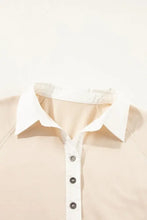 Beige and White Collared Polo Shirt Dress for Women Casual Dresses