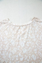 Beige and White Patterned V Neck Tunic Top for Women Woman T Shirts