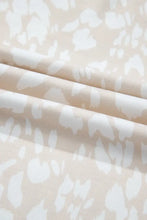 Beige and White Patterned V Neck Tunic Top for Women Woman T Shirts