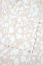 Beige and White Patterned V Neck Tunic Top for Women Woman T Shirts