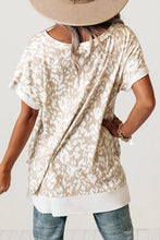 Beige and White Patterned V Neck Tunic Top for Women