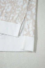 Beige and White Patterned V Neck Tunic Top for Women Woman T Shirts