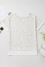 Beige and White Patterned V Neck Tunic Top for Women Woman T Shirts