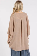 Beige batwing sleeve cardigan with pockets and relaxed fit