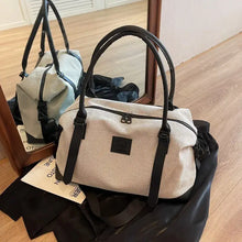 Beige Canvas Duffel Bag Large Travel Size Travel Bags