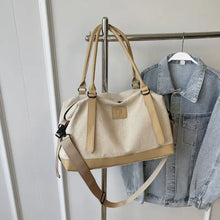 Beige Canvas Duffel Bag Large Travel Size Khaki One Size Travel Bags