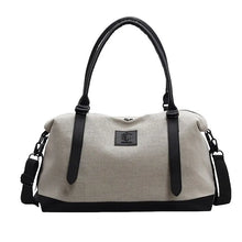 Beige Canvas Duffel Bag Large Travel Size
