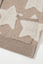 Star Pattern Knit Cardigan with Pockets for Women