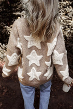 Star Pattern Knit Cardigan with Pockets for Women