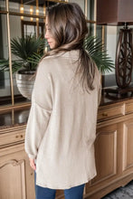 Beige corduroy oversized cardigan with sequins, gold hardware, pockets