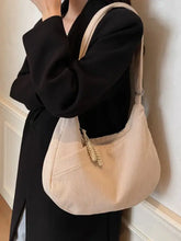 Beige Corduroy Hobo Shoulder Bag with Zipper Pulls Shoulder Bags