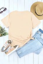 Corn Letter Graphic Cuffed Tee Woman T Shirts