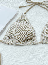 Beige Crocheted Bikini Set for Women Swimwear with Removable Padding