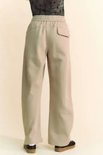 Beige Dani drawstring wide leg sweatpants with pockets