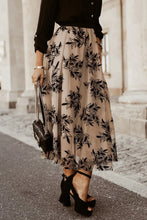 Beige Floral Maxi Skirt Machine Wash Cold Polyamide Tulle