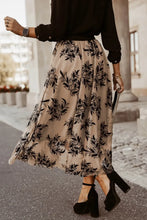 Beige Floral Maxi Skirt Machine Wash Cold Polyamide Tulle