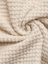 Beige Half Sleeve Waffle Knit Top with Floral Appliqué for Women Woman T Shirts