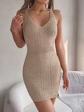 Beige Knit Bodycon Halter Sweater Dress for Women Woman Sweater Dresses