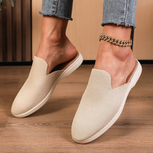 Beige Knit Slip-On Loafers for Women Woman Loafers