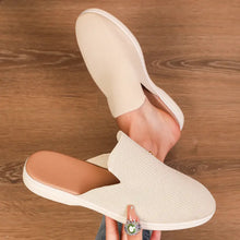 Beige Knit Slip-On Loafers for Women Woman Loafers