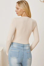 Beige Long Sleeve Bodysuit for Women