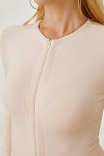 Beige Long Sleeve Bodysuit for Women