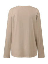 Beige Long Sleeve Crossover Top for Women Woman T Shirts