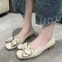 Beige Bow Ballet Flats for Women Beige Woman Loafers