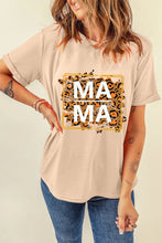 Beige Mama Leopard Print Graphic T Shirt for Women