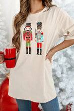Beige Nutcracker Graphic Oversized T-Shirt for Women