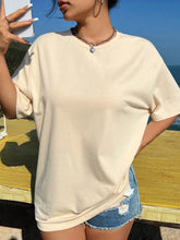 Beige Oversized Beach Walk California Graphic T-Shirt for Women