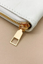 Beige Patchwork Zippered Wallet in PU Leather Wallets