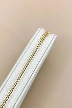 Beige Patchwork Zippered Wallet in PU Leather Wallets