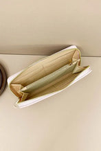 Beige Patchwork Zippered Wallet in PU Leather Wallets