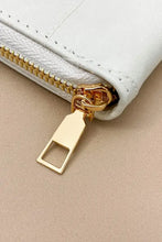 Beige Patchwork Zippered Wallet in PU Leather Wallets