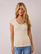 Beige Ribbed Fitted T-Shirt for Women Woman T Shirts
