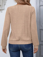 Beige Ribbed Knit Top for Women Woman T Shirts