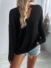 Beige Ribbed V-Neck Long Sleeve Top for Women Woman T Shirts