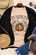Beige Short Sleeve Pumpkin Graphic T Shirt for Women