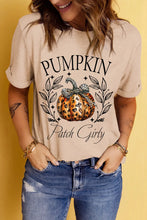 Beige Short Sleeve Pumpkin Graphic T Shirt for Women