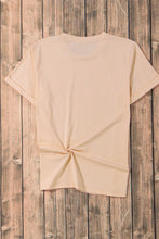 Beige Short Sleeve Pumpkin Graphic T Shirt for Women
