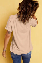 Beige Short Sleeve T-Shirt with Fall Candy Heart Graphics Woman T Shirts